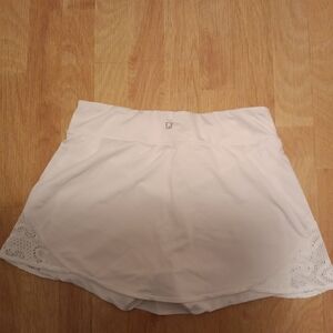 White Athletic Skort with Lace Detail